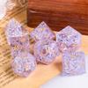 Набор кубиков Cusdie Glass для D&D, 7 кубиков, ручная работа, кубики из битого стекла D4-D20, полиэдрические кубики с кожаным футляром для настольных RPG-коллекций