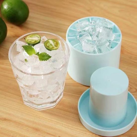 Silicone Ice Cube Mold Cylinder Ice Maker for Home Refrigerator Easy Release Quick Ice Making Tray Food-grade Bar Tools