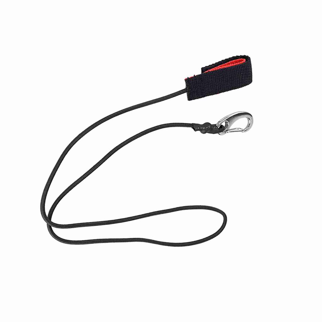 Elastic String Boating Kayak Paddle Safety Rod Leash with Carabiner for Paddling Black