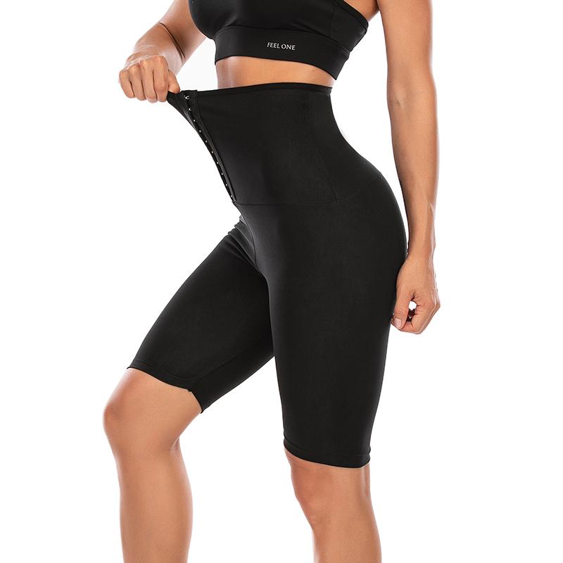PU термо пот шорты для сауны женские талии тренажер для похудения фитнес формирователи пятые брюки