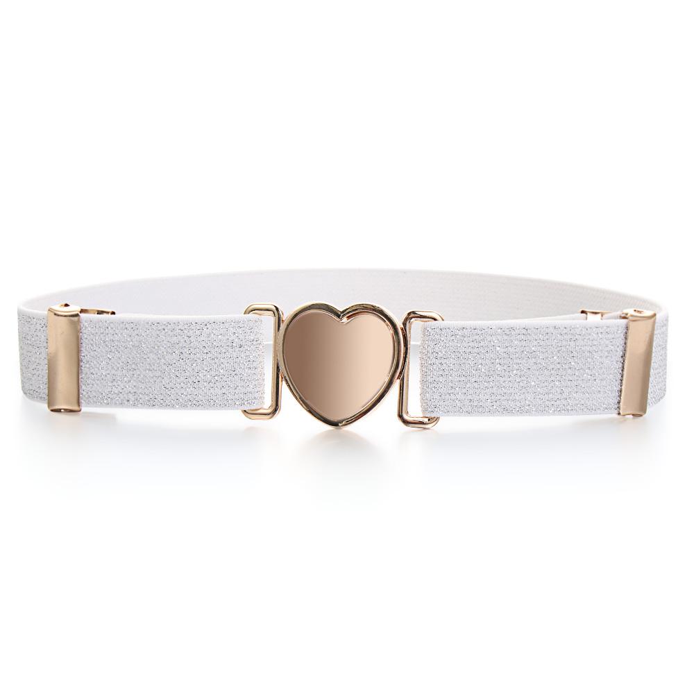 Fashion Adjustable Stretch Heart Belt Elastic Belts Dresses Waist Belt Girls