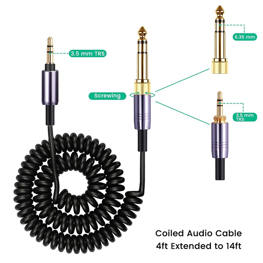 Spring Coiled Headphone Cable for WH-1000XM3 XM2 XM4/H900N H800/WH-XB910N/MDR-XB950BT Headsets Replacement Wire