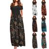 Women's Fashion And All-match Holiday Round Neck Strapless Long Print Spring And Summer Dress
