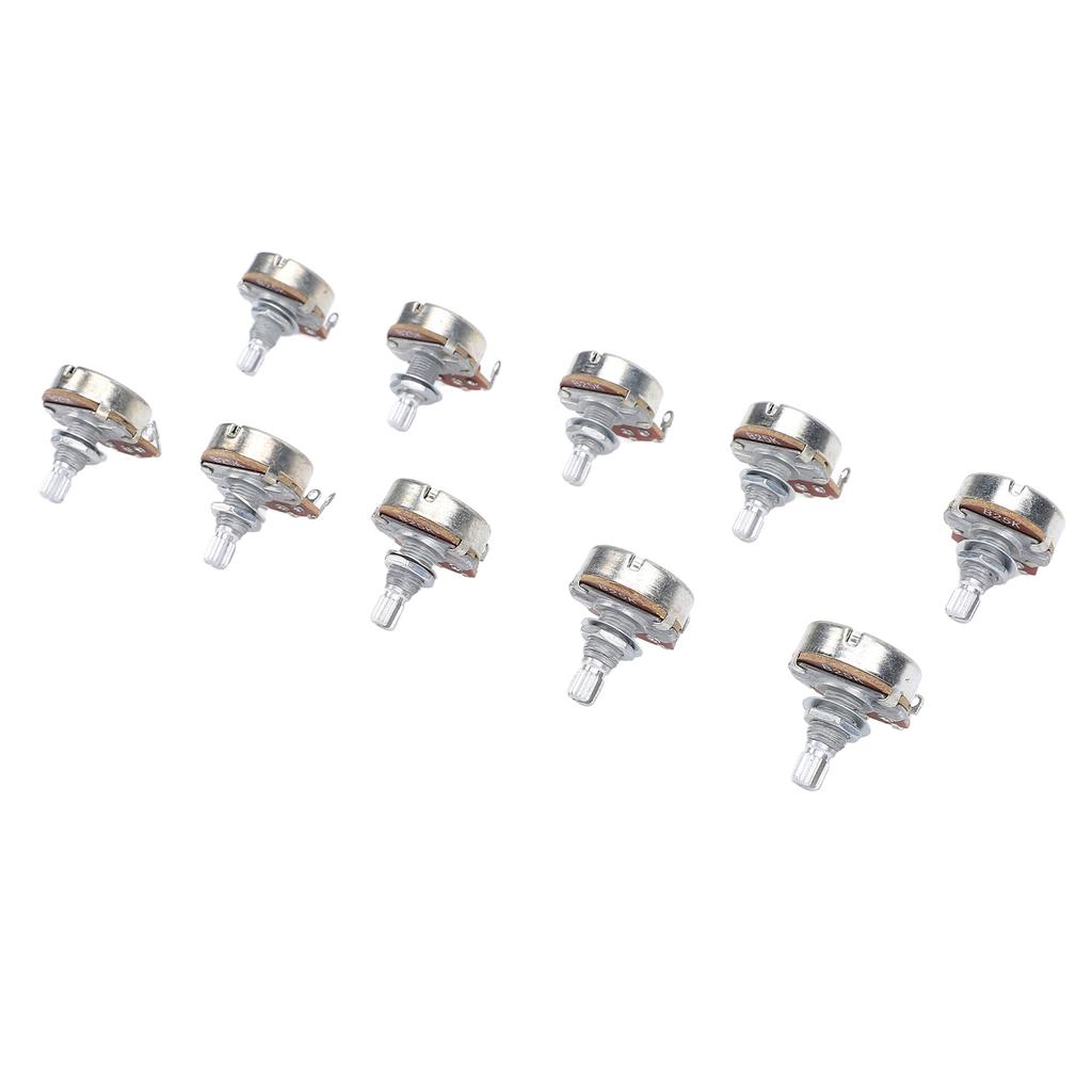 10 Pcs Guitar Potentiometer 18mm Shaft 25K Ohm Bass Metric M8 Electric Bass Guitar Pots for Volume Tone Control B25K