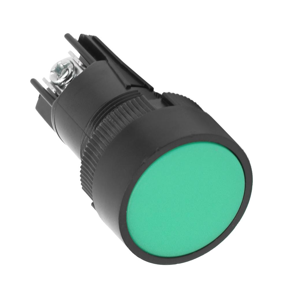10PCs Plastic XB2 Flat Head Reset Control Button Switch 22mm  for Switching CircuitGreen EA131