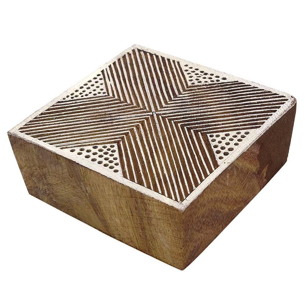 Коричневый Ручной Резной Штамп Деревянный Печатный Блок Текстильный Блок Граница