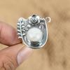Round Crown Chakra Natural Rainbow Moonstone Flower New Ring 925 Sterling Silver