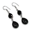 Black Spinel Gemstone 925 Sterling Silver Jewelry Earring 2.13"
