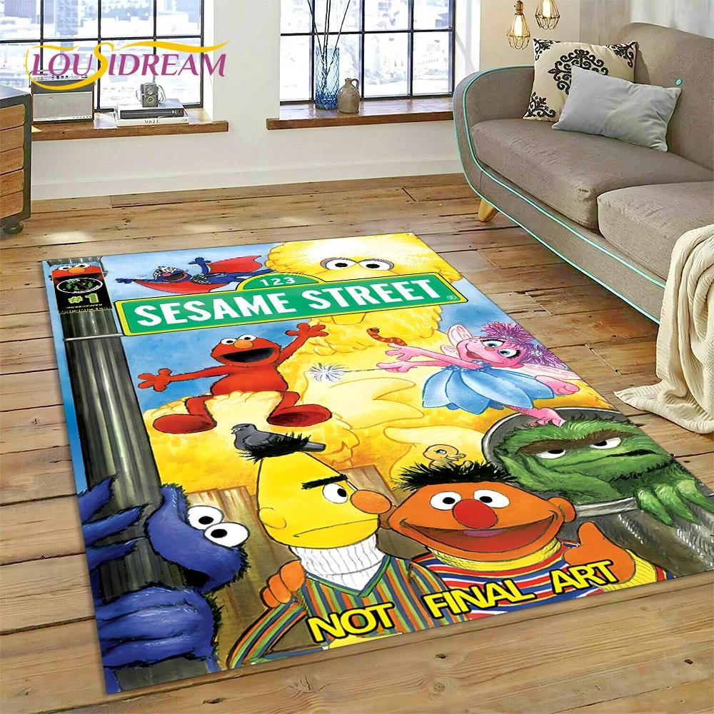 3D Cartoon S-Sesame Street Rug Carpet for Living Room Bedroom Home Decor,Floor Mat Non-slip Decoration for Sofa Doormat Kid Gift