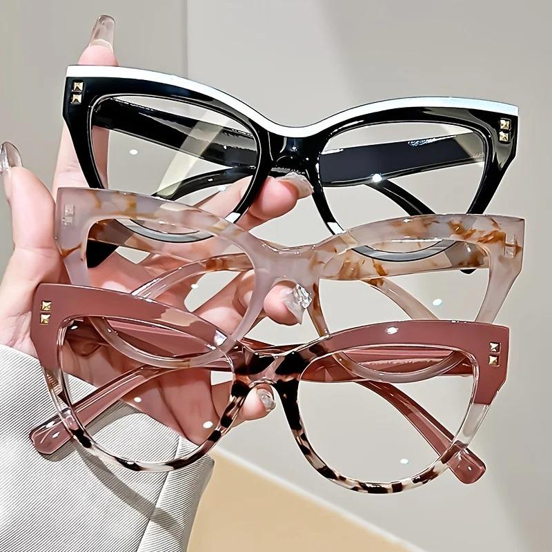 Retro Fashion Anti-blue Light Cat Eye Reading Glasses Unisex Trendy Oversized Presbyopic Eyeglasses