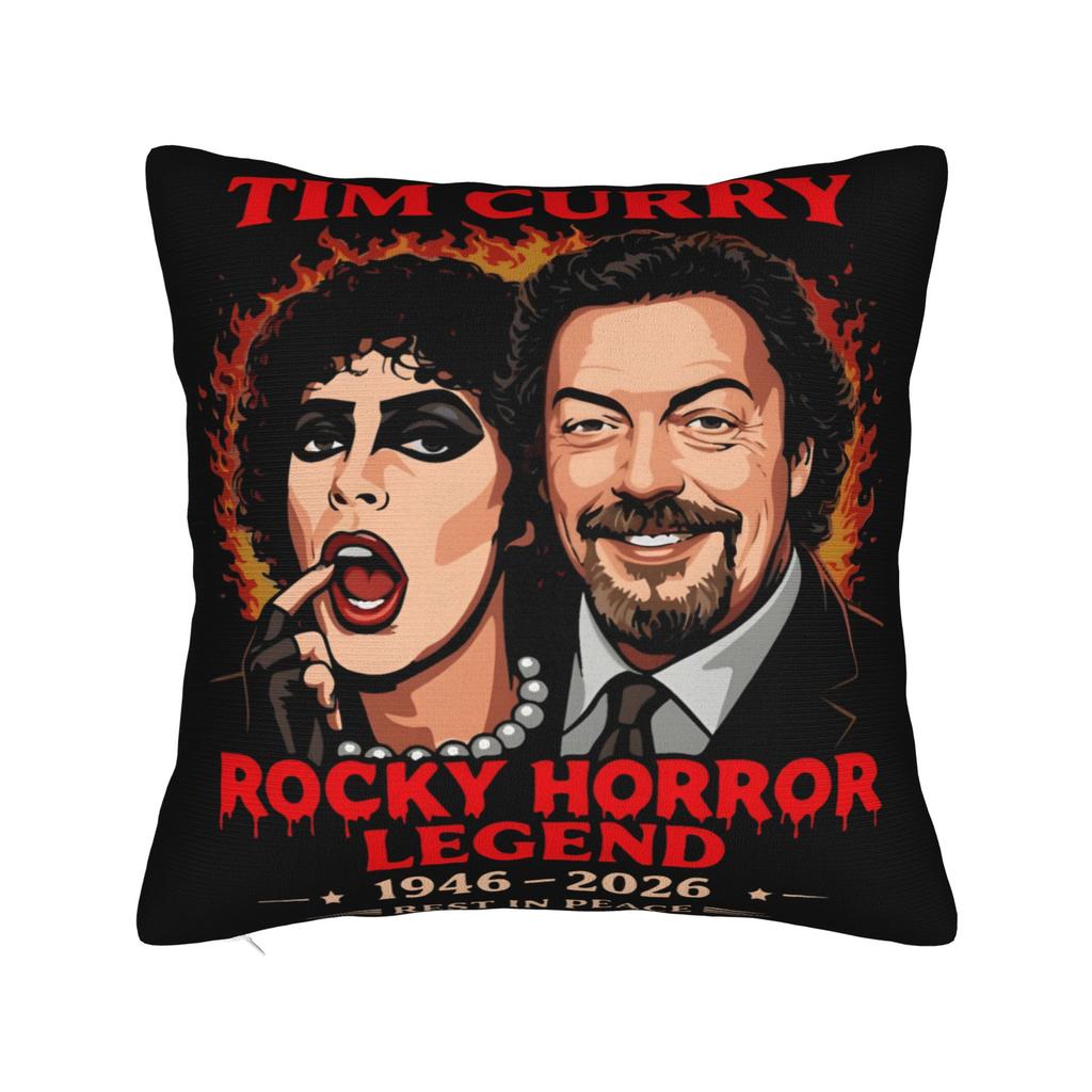 Decorative Pillow Covers RIP Tim Curry Merchandise Home Throw Pillow Case Cover Zipper Multiple Sizes
