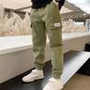 Boys' Cargo Pants - Spring/Autumn 2024, Stylish Casual Cotton for Kids, Middle & Big Children.