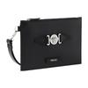 Versace Medusa Biggie Series Detachable Strap Zipper Closure Leather Clutch Small Men clutch Black Silver 1006240-1A03190-1B00P