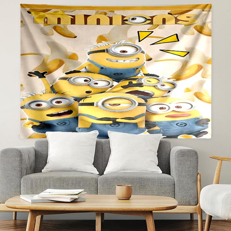 Minions Print Tapestry, Lightweight Wall Hanging, for Bedroom, Dorm, Living Room, Home Art Decor, Birthday Christmas Gift for Friends
