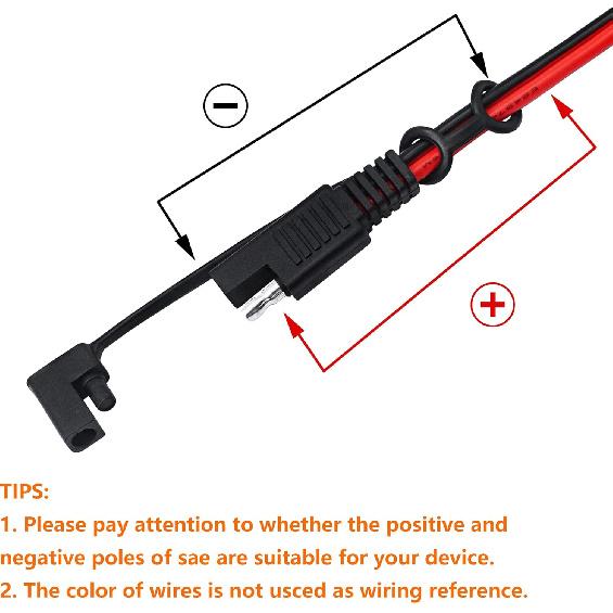 CERRXIAN 3.2FT 12V 14AWG Alligator Crocodile Clip To SAE Connector Quick Release Quick Disconnect Car Solar Power Charging Extension Cable,Black &