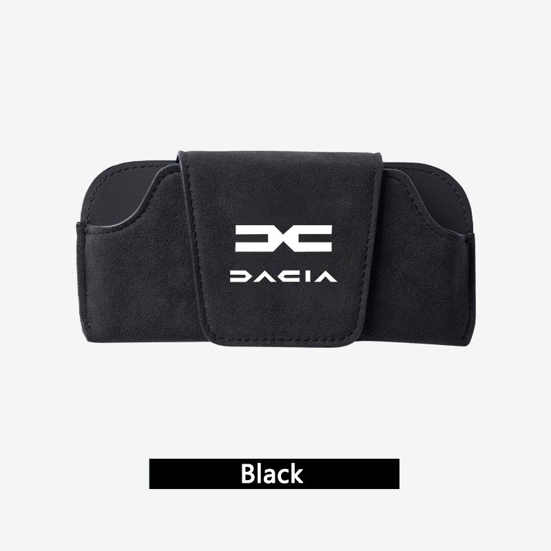 Car Suede Leather Glasses Box Sun Visor Glasses Case Storage Car Accessories For Dacia Logan Sandero Duster Lodgy Spring Jogger