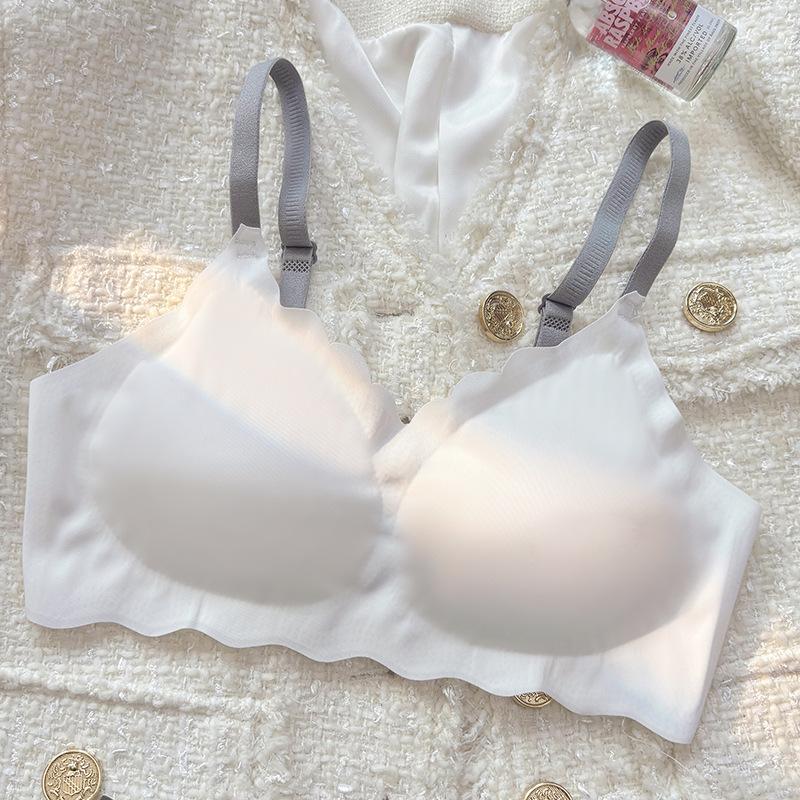 Women's Wireless Push Up Anti-Sagging Seamless Soft Support Bra for Small Bust - Side Fat Reduction, Enhancing and Thin Style