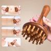 Portable Sandalwood Gua Sha Massage Brush Head Neck Abdominal Leg Body Meridian Massager Wooden Massage Tools