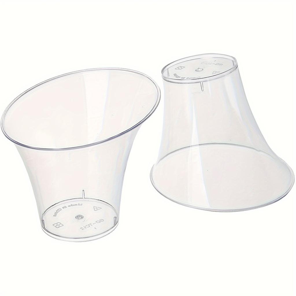 20 шт. наклонных круглых стаканчиков для десерта, прозрачные пластиковые стаканчики для десерта с 20 пластиковыми ложками, наклонные цилиндрические одноразовые стаканчики для вечеринок, свадеб и т. д.