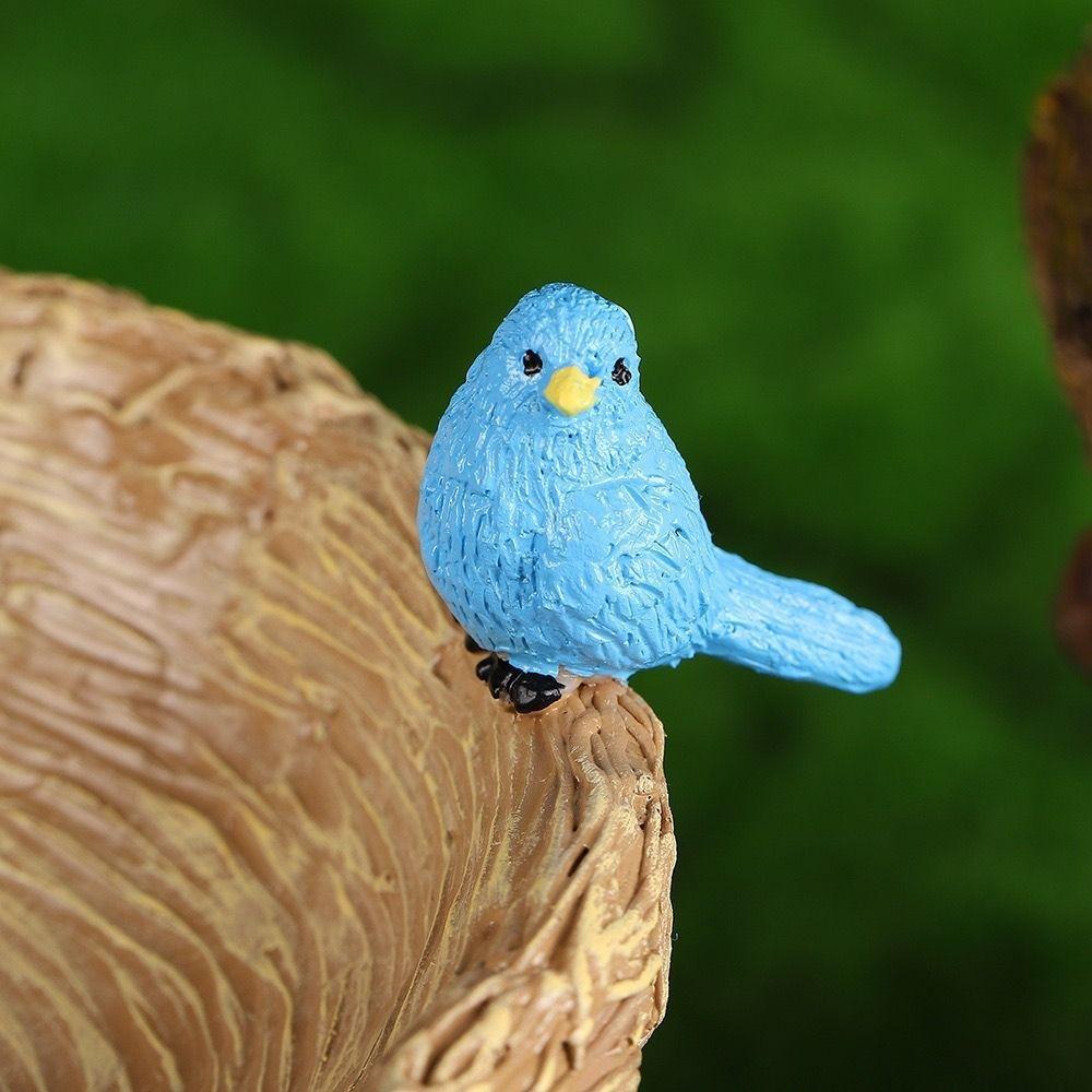 Resin Bird Feeder Dwarf Design Bird Water Bowl Fairy Garden Decoration Art Statue  Outdoor