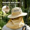 Sun Bucket Hat for Men and Women, Detachable Face Cover Sun Hats,Wide Brim Fish Hat with Neck Flap UV Protection for Hiking