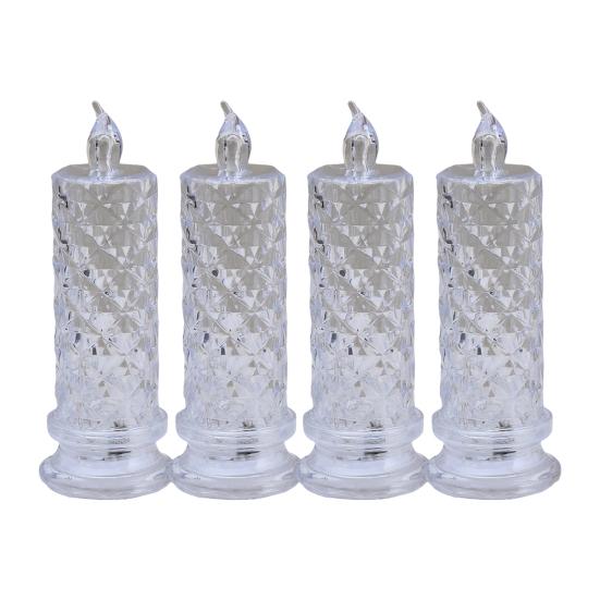Flameless LED Candles Romantic Battery Operated Fake Pillar Candles for Valentine's Anniversary Wedding Christmas Home Table Decor