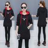2022 Autumn/Winter Women’s Korean Embroidered Velvet Hooded Sweatshirt, Loose Fit, Long Medium Size