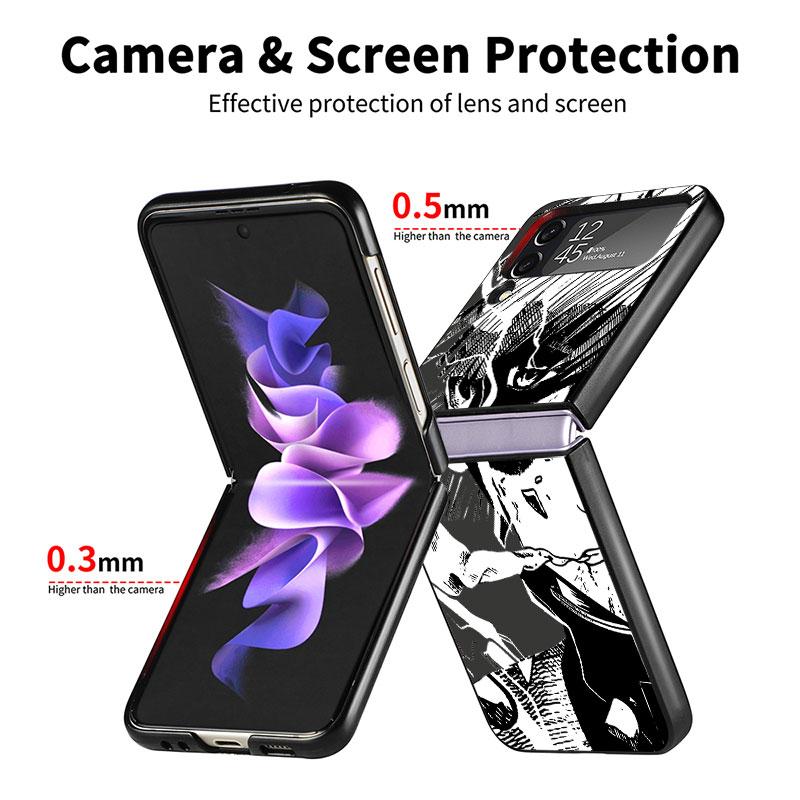 Чехол для Samsung Galaxy Zflip3 Zflip Z Flip 3 Z Flip 4 5g Flip3 Жесткий ПК аниме Kurama Demon Slayer Shell противоударный чехол
