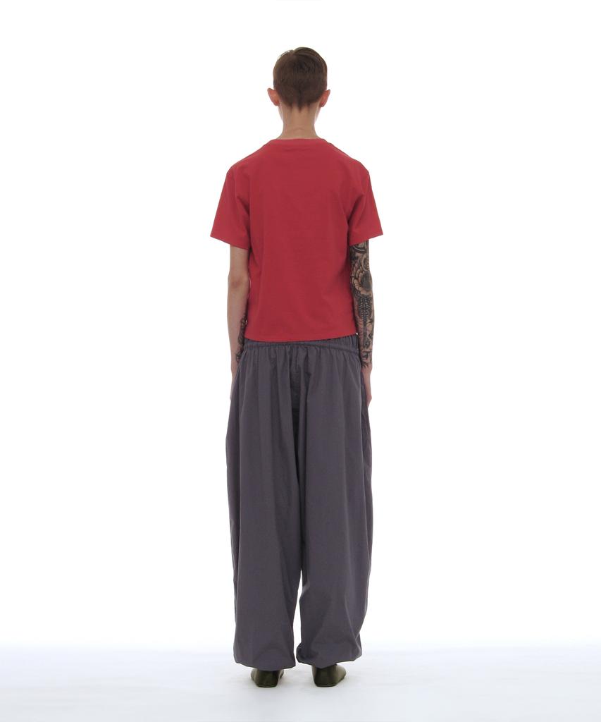 PARTIMENTO ЖЕНСКАЯ футболка с карманом, окрашенная garment-dyed, цвет Чили