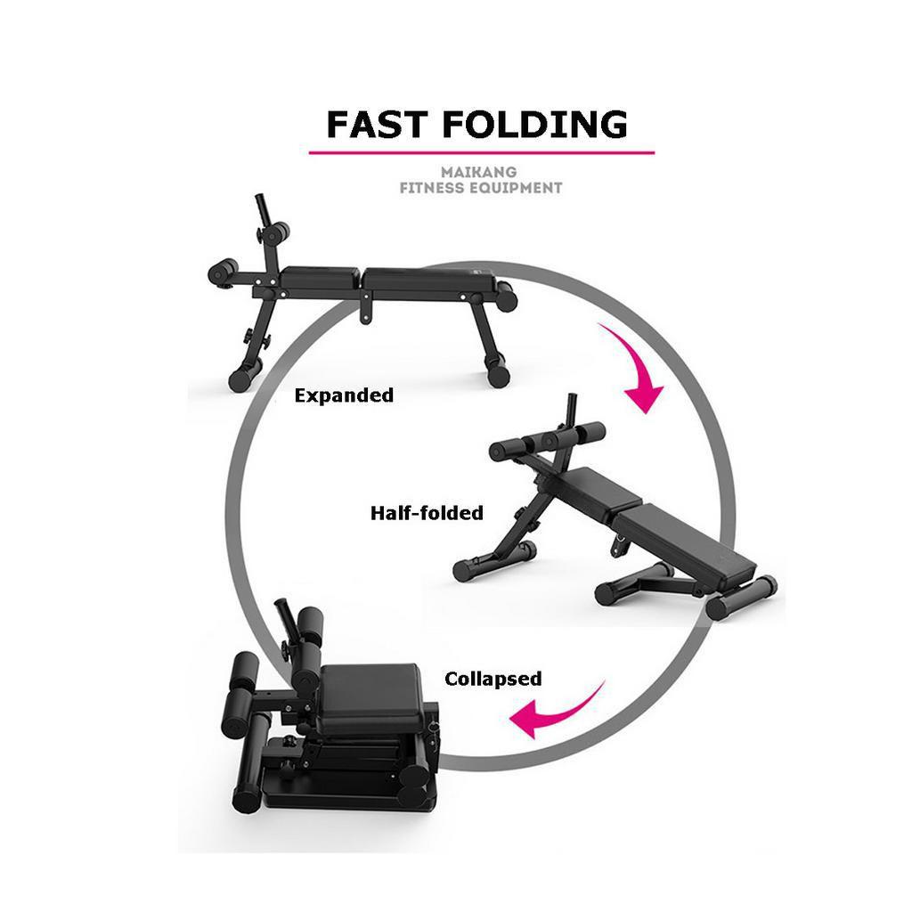 Фитнес-доска Тренировка Тренажер для пресса Тренировка силы кора Оборудование Черный Складной Регулируемый Скамейка для пресса Домашний спортзал Хруст
