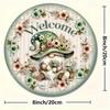 Деревенский приветственный гном Настенное искусство Металлическая табличка Декор для дома, сада, крыльца в стиле кантри