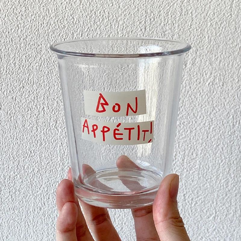 Прозрачная стеклянная кружка в корейском стиле Ins, кружка для молока и кофе, чашка для горячего напитка, латте, десерт, 400 мл, банка для завтрака и овсянки для дома