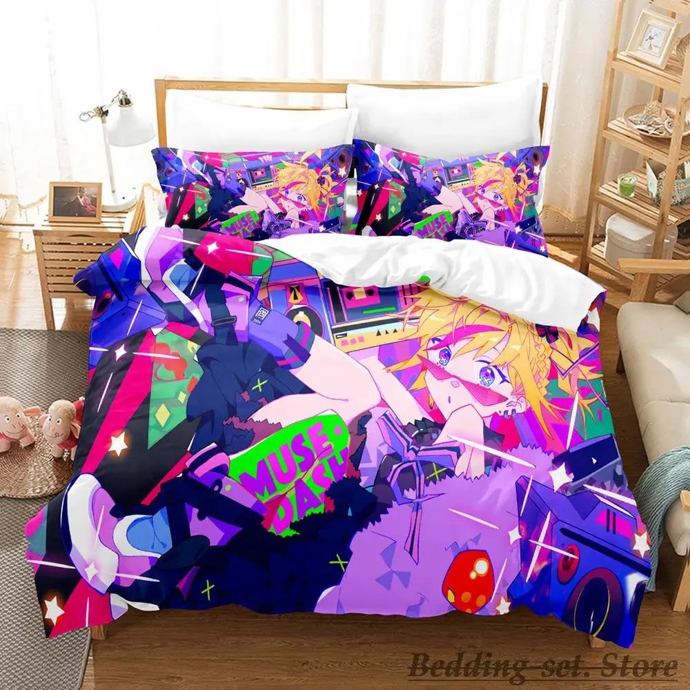Muse Dash Постельное белье Single Twin Full Queen King Size Bed Set Adult Kid Bedroom Duvetcover Sets Anime Parure de lit Bed