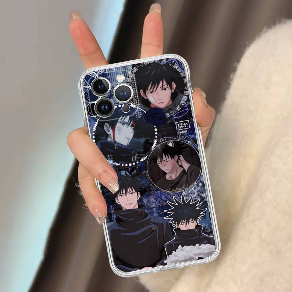 Чехол для телефона Fushiguro Megumi Jujutsu Kaisen Аниме для iPhone 11 13 16 12 17 14 15 Pro Max Plus Мягкий прозрачный задний чехол Coque
