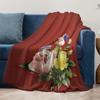 Soft Fleece Blanket Floral Rose Butterfly Print Bed Throw for Women Girls Sofa Decoration Gift