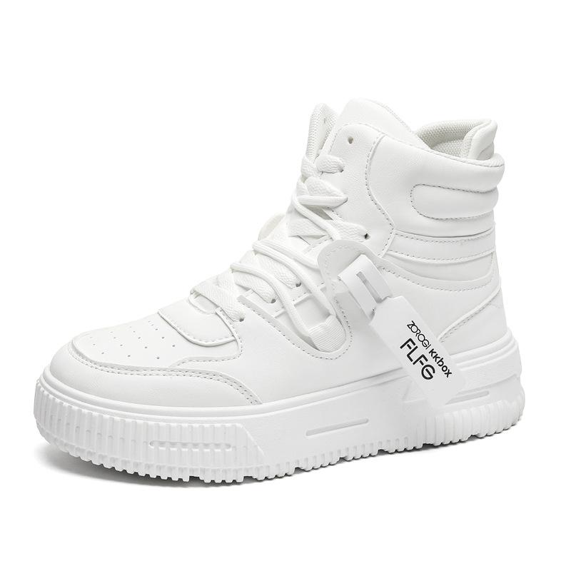 Белые кроссовки хай-топы Comic Con с внутренней высотой 10 см, толстая подошва 12 см - Модные повседневные спортивные кеды на доске в корейском стиле