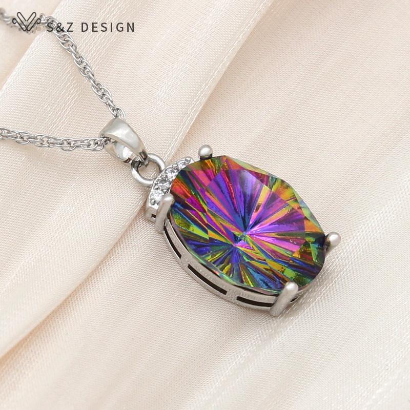 Модное роскошное ожерелье цвета розового золота с большим овальным кристаллом для женщин, свадебное элегантное ювелирное изделие с кубическим цирконием