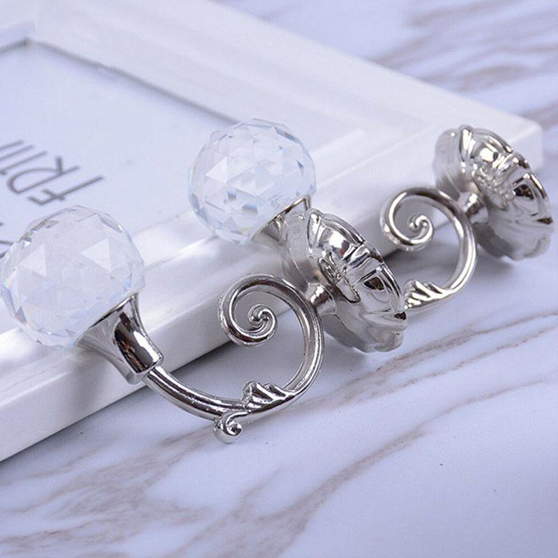 Popular Hook Curtain Accessories Wall Hook Curtain Wall Hook European Style Home Decor Round Head Crystal Zinc Alloy