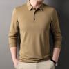 Мужская футболка с длинным рукавом, повседневная мягкая рубашка поло, дышащие рубашки, вязаный свитер