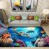 Милый коврик с морской черепахой и красочной подводной сценой, ковер для декора гостиной, спальни, детской комнаты, коврик для украшения дома