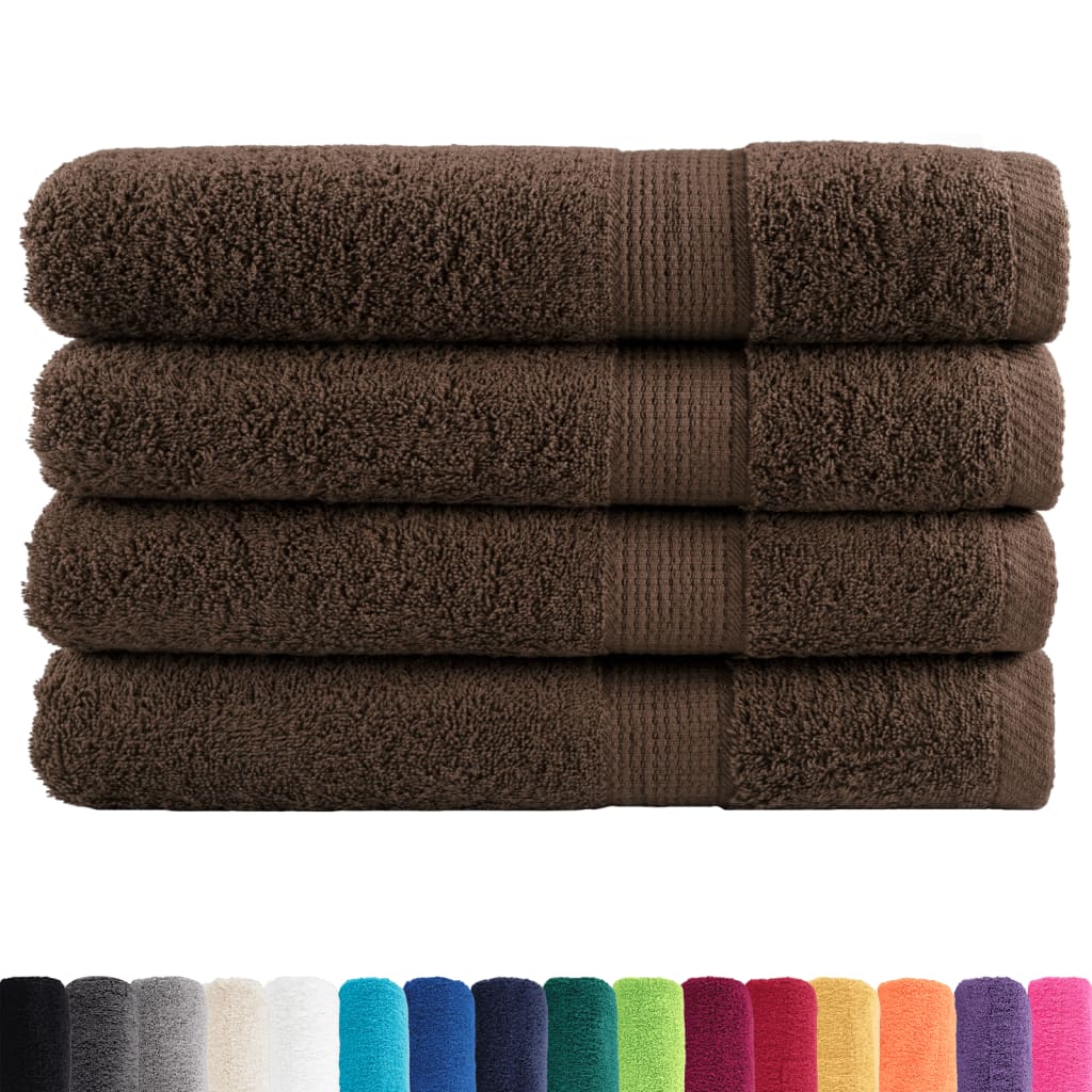 Premium Sauna Towels SOLUND 4 Pcs Brown 80x200 cm 600 g m²