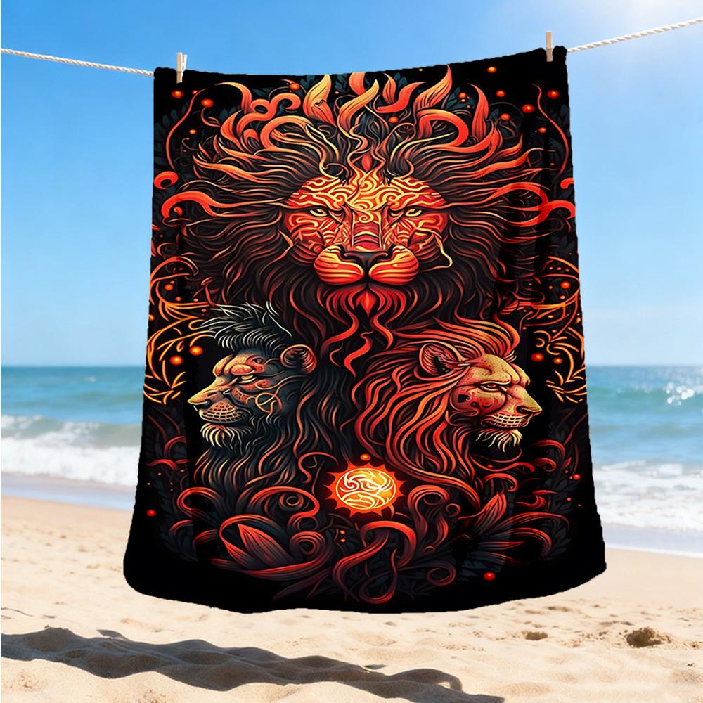1pc Lion Head Ornament Outdoor Blanket, Soft And Comfortable Blanket, Casual Warm Outdoor Blanket, Good Birthday Gift yy251201163