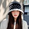 Korean New Hat for Women with High End Fashion Polka Dot Plush Fisherman Hat for Winter Windproof and Warm Face Showing Small Basin Hat