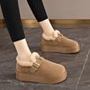 Толстоподошвенные пушистые Birkenstocks новые зимние низкие снегоступы наваленные и утолщенные теплые хлопковые ботинки