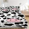 3pcs Animal-themed Cow Print Soft and Comfortable Breathability, Bedding Set, Machine Washable, Suitable for All Seasons121