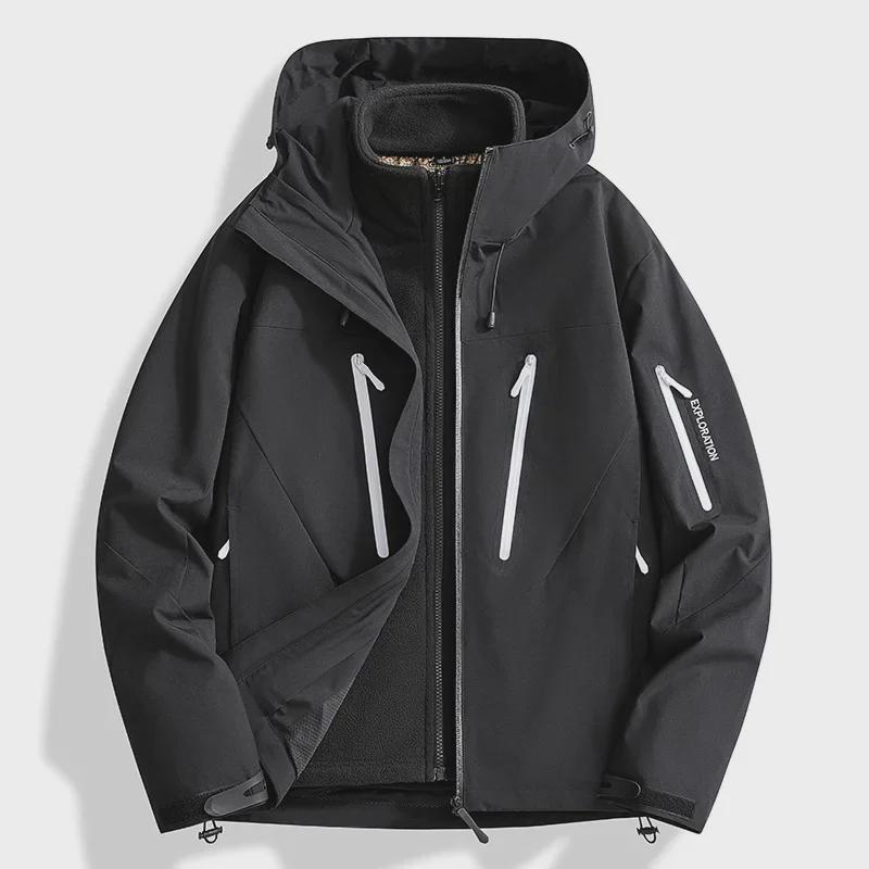 Куртка для альпинизма Bird Home Custom Logo 3-в-1 с ветрозащитой и вышитым логотипом и бархатной подкладкой для мужчин и женщин