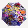 1pc Bowser's Castle Clash Mario Bros Adventure Pattern Beautiful Looking Fashion Automatic Folding Cartoon Umbrella, 3 Folding, 8 Iron Frame Desi