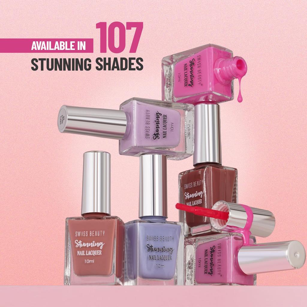 Потрясающий лак для ногтей | Устойчивый к сколам, быстросохнущий лак для ногтей | Высокопигментированный с высоким блеском лак для ногтей | 10 мл