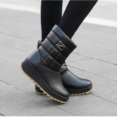 Женские кожаные зимние меховые утепленные водонепроницаемые удобные теплые легкие непродуваемые короткие зимние ботинки с противоскользящей подошвой для пеших прогулок