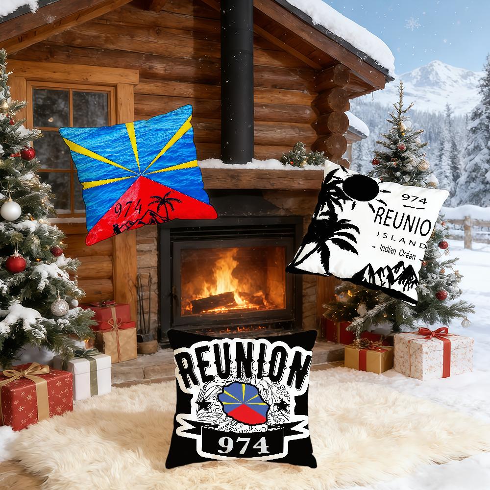 974 R-Reunion I-Island cushion cover Home Bedding Sofa living Room pillowcase Simple Soft Skin Cushion Cover Party Gift